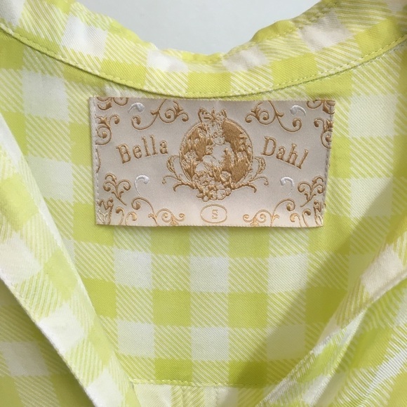 Bella Dahl Anthro Yellow Checkered Plaid Top - Picture 5 of 7